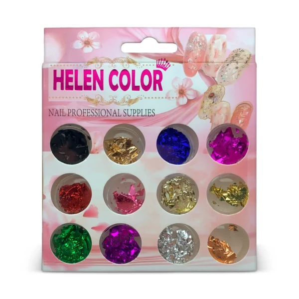 Kit com 12 Folha de Ouro Colorida Helen Color