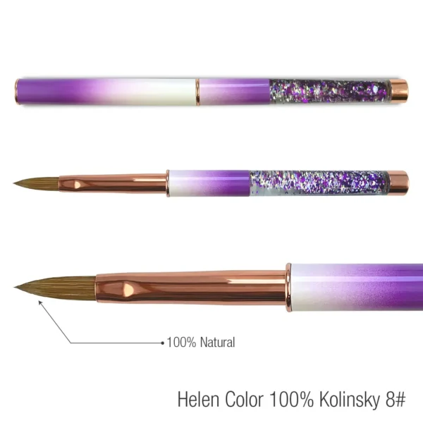 Pincel Acrílico nº8 Lilás Helen Color 100% Kolinsky