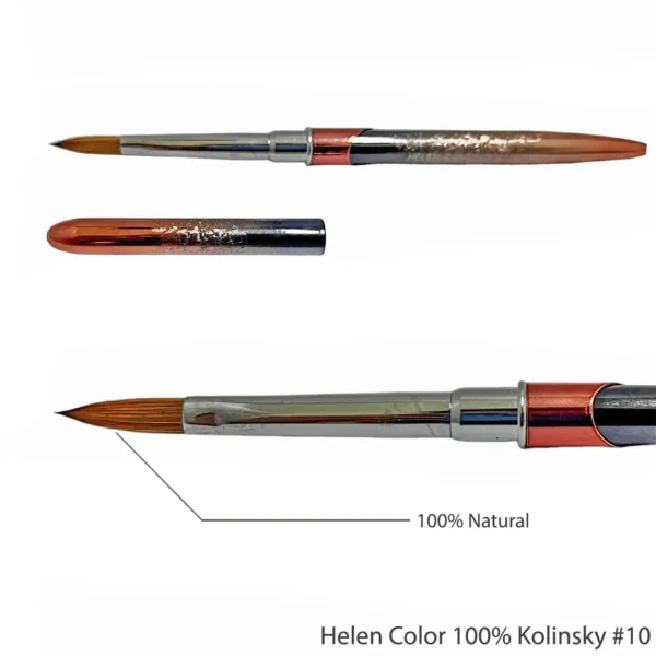 Pincel Acrílico Nº10 Metalizado Helen Color 100% Kolinsky
