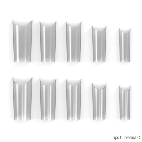 Tips de Silicone Quadrada Curvatura C c/ 100und (transparente)