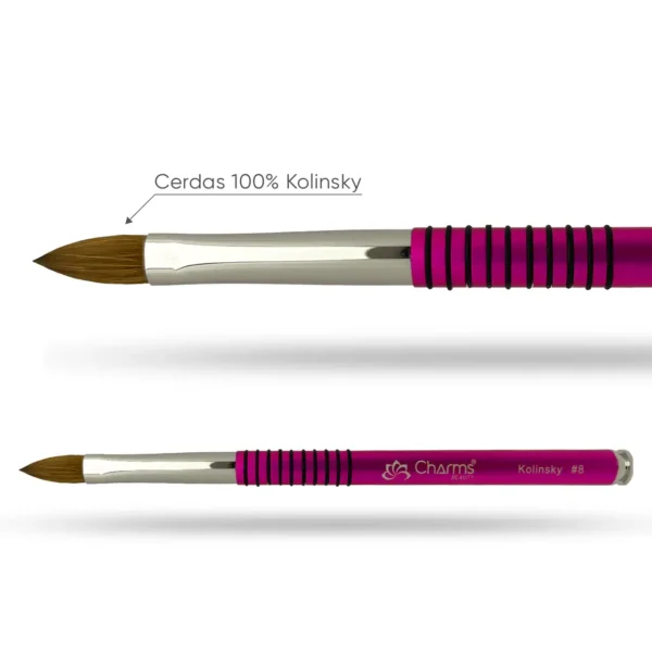 Pincel Acrílico Charms Beauty 100% Kolinsky Nº8